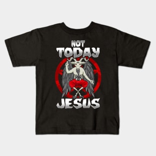 Devil Goat Not Today Jesus Lover Kids T-Shirt